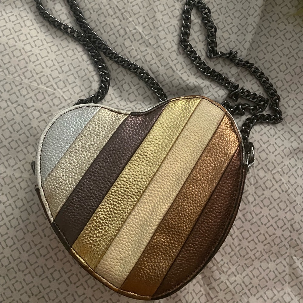 Brown Heart Crossbody Bag